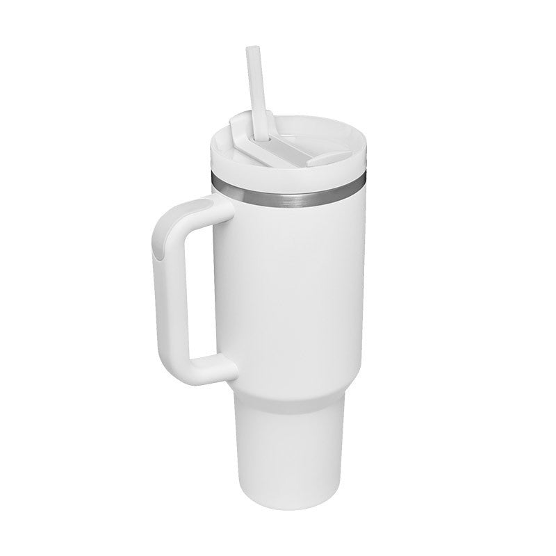 Stainless Steel Spill Proof Vacuum Coffee Cup 40 Oz Tumbler With Handle Straw Insulated, Tumbler With Lid Tapered Mug Gifts For Valentine Lover Suitable For Car Gym Office Travel