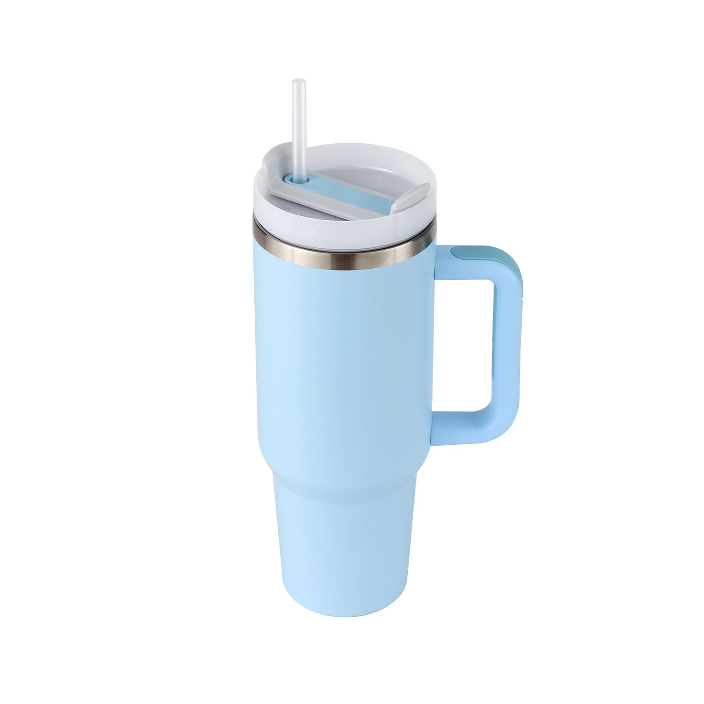 Stainless Steel Spill Proof Vacuum Coffee Cup 40 Oz Tumbler With Handle Straw Insulated, Tumbler With Lid Tapered Mug Gifts For Valentine Lover Suitable For Car Gym Office Travel