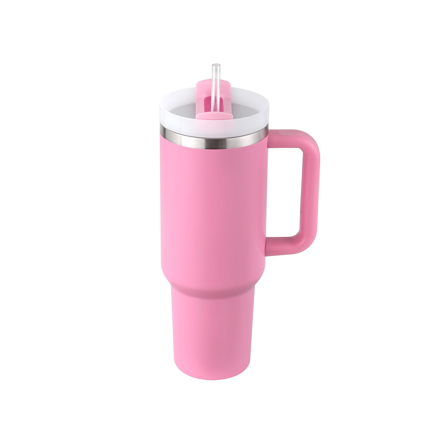 Stainless Steel Spill Proof Vacuum Coffee Cup 40 Oz Tumbler With Handle Straw Insulated, Tumbler With Lid Tapered Mug Gifts For Valentine Lover Suitable For Car Gym Office Travel