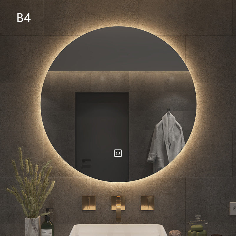 Round Smart Bathroom Bathroom Mirror With Light Touch Screen Induction