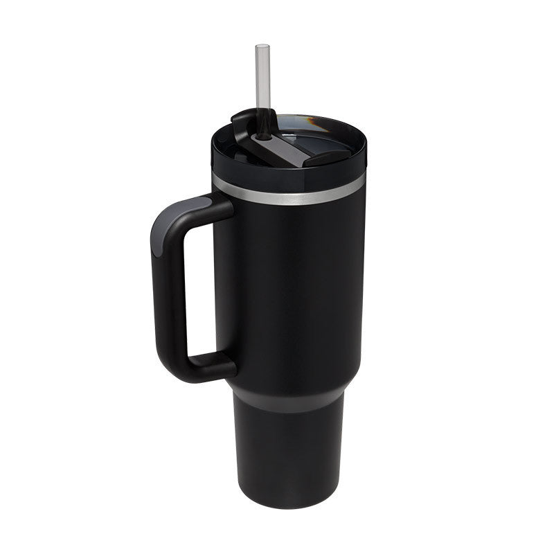 Stainless Steel Spill Proof Vacuum Coffee Cup 40 Oz Tumbler With Handle Straw Insulated, Tumbler With Lid Tapered Mug Gifts For Valentine Lover Suitable For Car Gym Office Travel