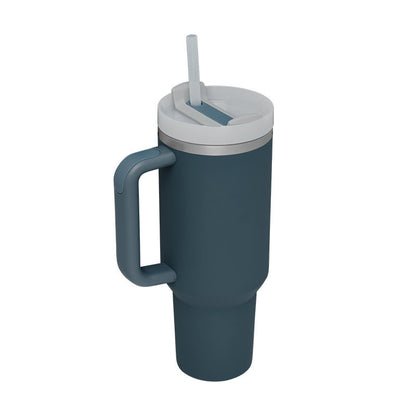 Stainless Steel Spill Proof Vacuum Coffee Cup 40 Oz Tumbler With Handle Straw Insulated, Tumbler With Lid Tapered Mug Gifts For Valentine Lover Suitable For Car Gym Office Travel